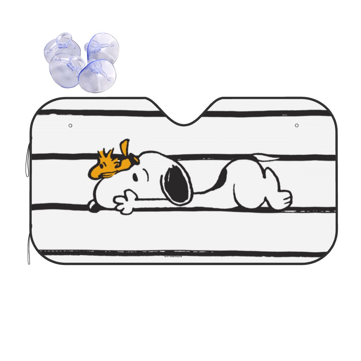 Snoopy & Woodstock Windshield Sunshade Personality Car Front Window Visor 70x130cm Sun Visor Accessories Covers: army green