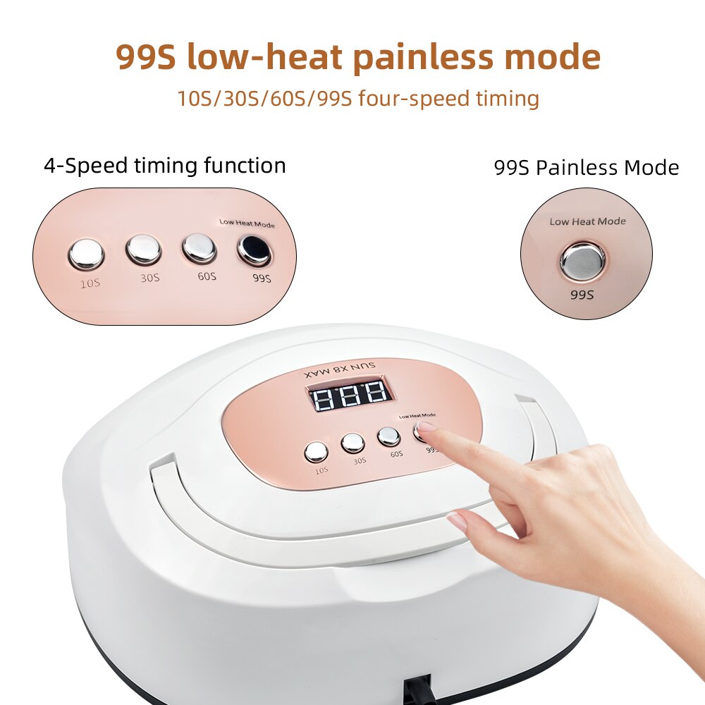 Lampe UV LED pour séchage de vernis à ongles, 120W, 57 pièces, avec capteur intelligent, affichage LCD, pour tout Gel, outil d&#39;art des ongles