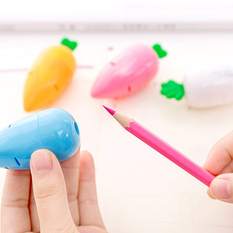 Sacapuntas zanahoria cortador bonito portátil para niños papelería escuela Aula lápiz sacapuntas DJA99 niños adultos lápices