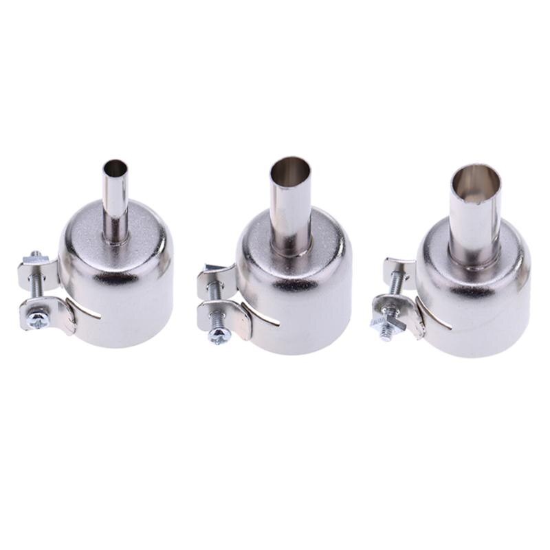 3pcs 5mm 8mm 10mm Silver Stainless Steel Air Nozzles for 858 858A 858D 868 878 898 Soldering Station Diameter 22mm