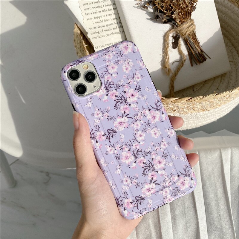 Purple lavender floral cases For iphone 11 Pro Max Paper clip soft IMD Phone Case for iphone 7 8 plus X XR XS MAX cover