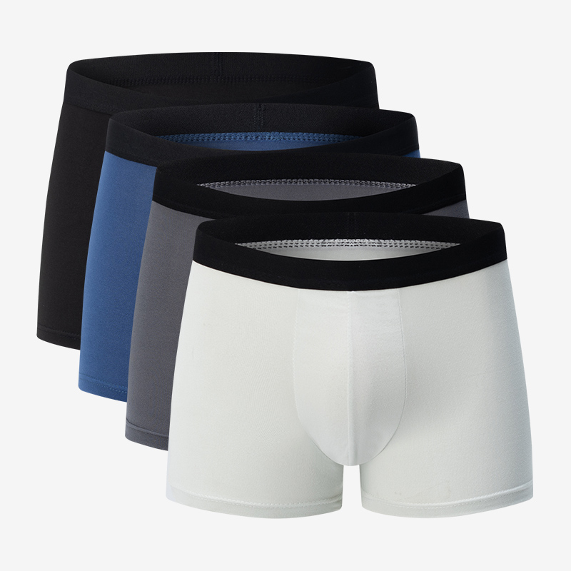 4 peças tamanho europeu e americano moda masculina impresso boxer roupa interior confortável troncos de natação shorts de grandes dimensões: XXXL / Verde exército