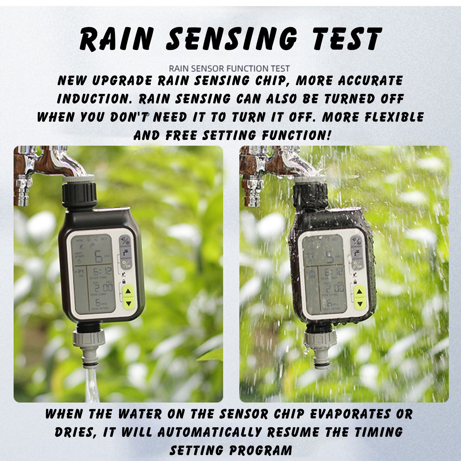 40# Automatic Electronic Water Timer 3 Separate Watering Programs Sprinkler Timer With Rain Auto Sensor Function Hose Timer
