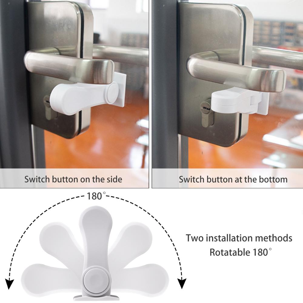 4Pack Door Lever Child Lock, Baby Proofing Door Locks Deter Kids Pets from Opening Handle Doors &amp; Getting Locked in Rooms
