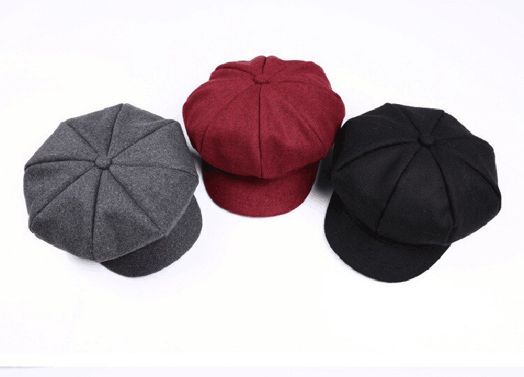 Enfant bébé béret chapeau pour garçons filles enfants gavroche Casquette plate Casquette printemps automne solide rouge noir gris 2-6Y