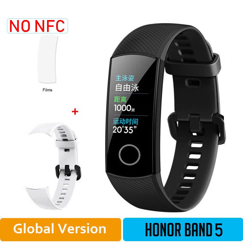 Onore Fascia 5 Nfc Wristband Intelligente di Ossigeno Nel Sangue Multipla Quadranti Attività di Frequenza Cardiaca Fitness Sonno Tracker Passometer Versione Globale