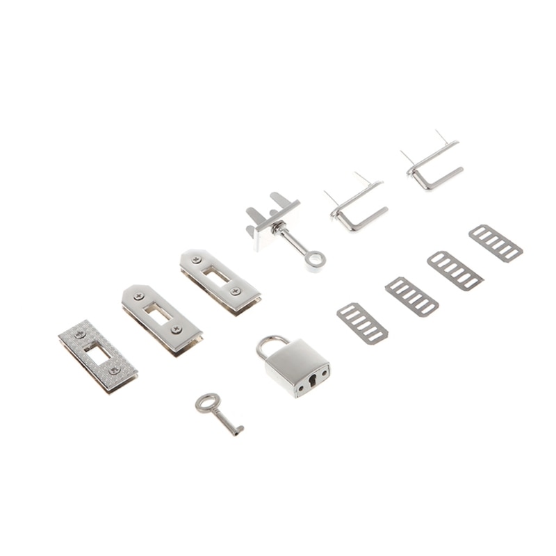 7Pcs Sluiting Lock Lockbutton Metalen Hardware Voor Diy Handtas Schoudertas Purse