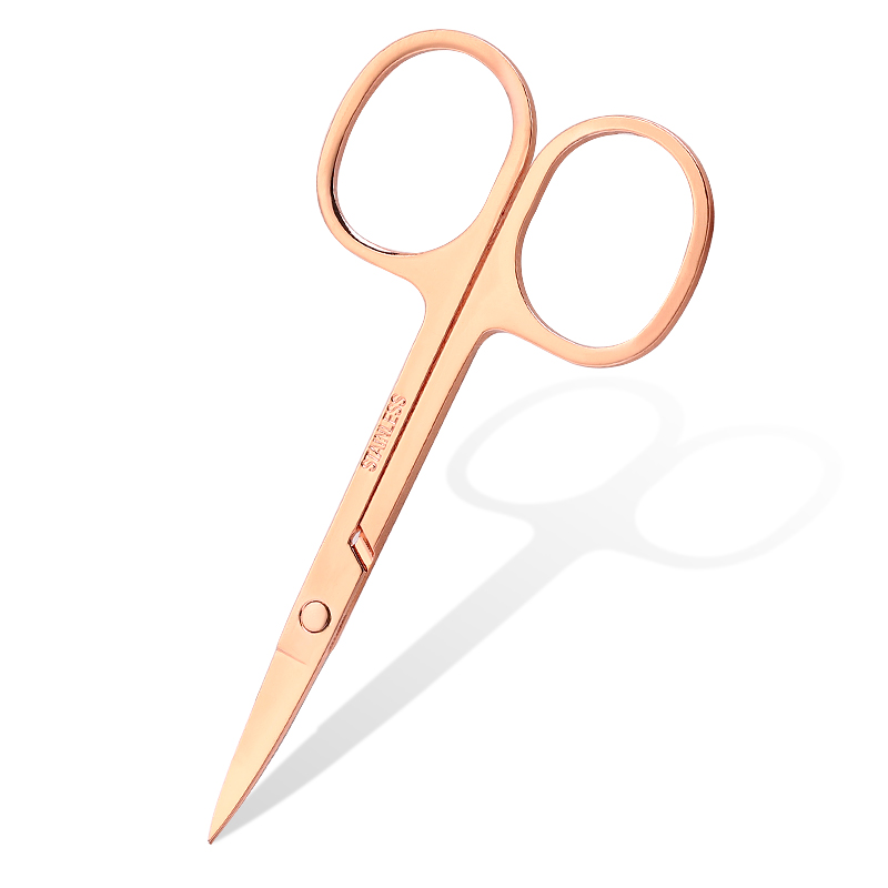 Ciseaux à sourcils en acier inoxydable, coupe-cils, pour le visage, le nez, épilateur, manucure, cuticules, beauté, outils de maquillage, 1 pièces: Bleu