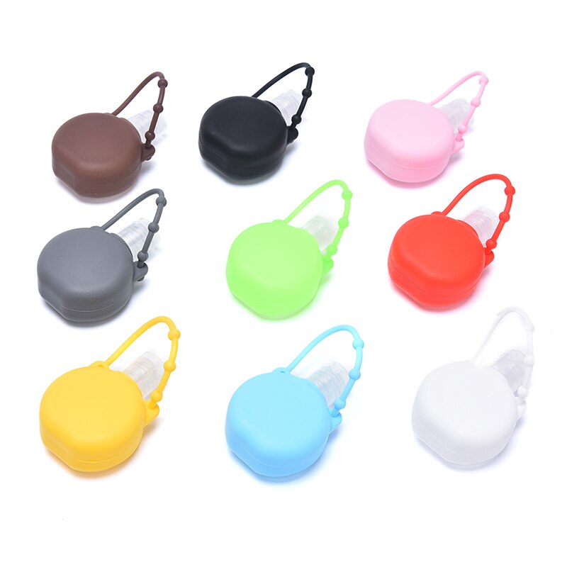 5 stuks 30ml siliconen ronde fles sleutelhanger handwasgel dispenser sleutelhanger handdesinfecterend middel schooltas sleutelhanger