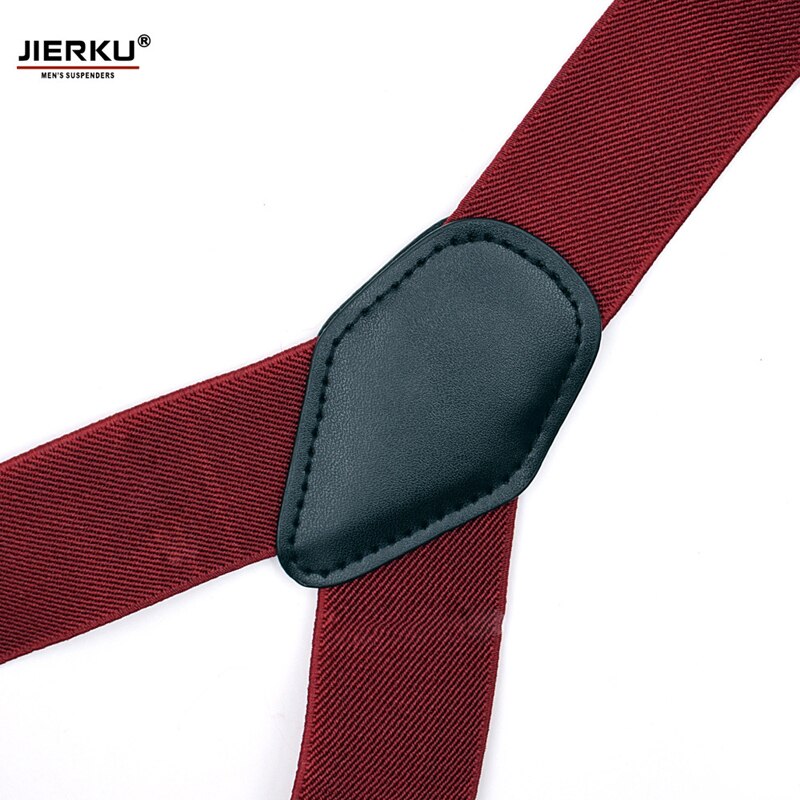 Jierku knoop bretels heren bretels zwart leren suspensorio broek riem vader/echtgenoot' s 3.5*120cm