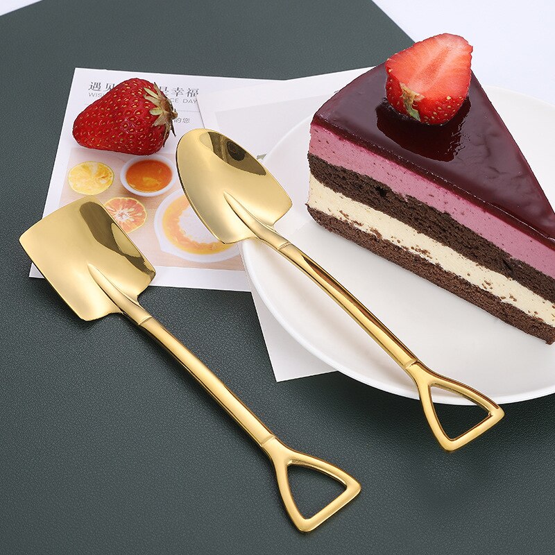 Retro Watermelon Shovel Coffee Spoon Stainless Steel Dessert Spoon Ice Cream Spoon Tip Flat Shovel for Christmas
