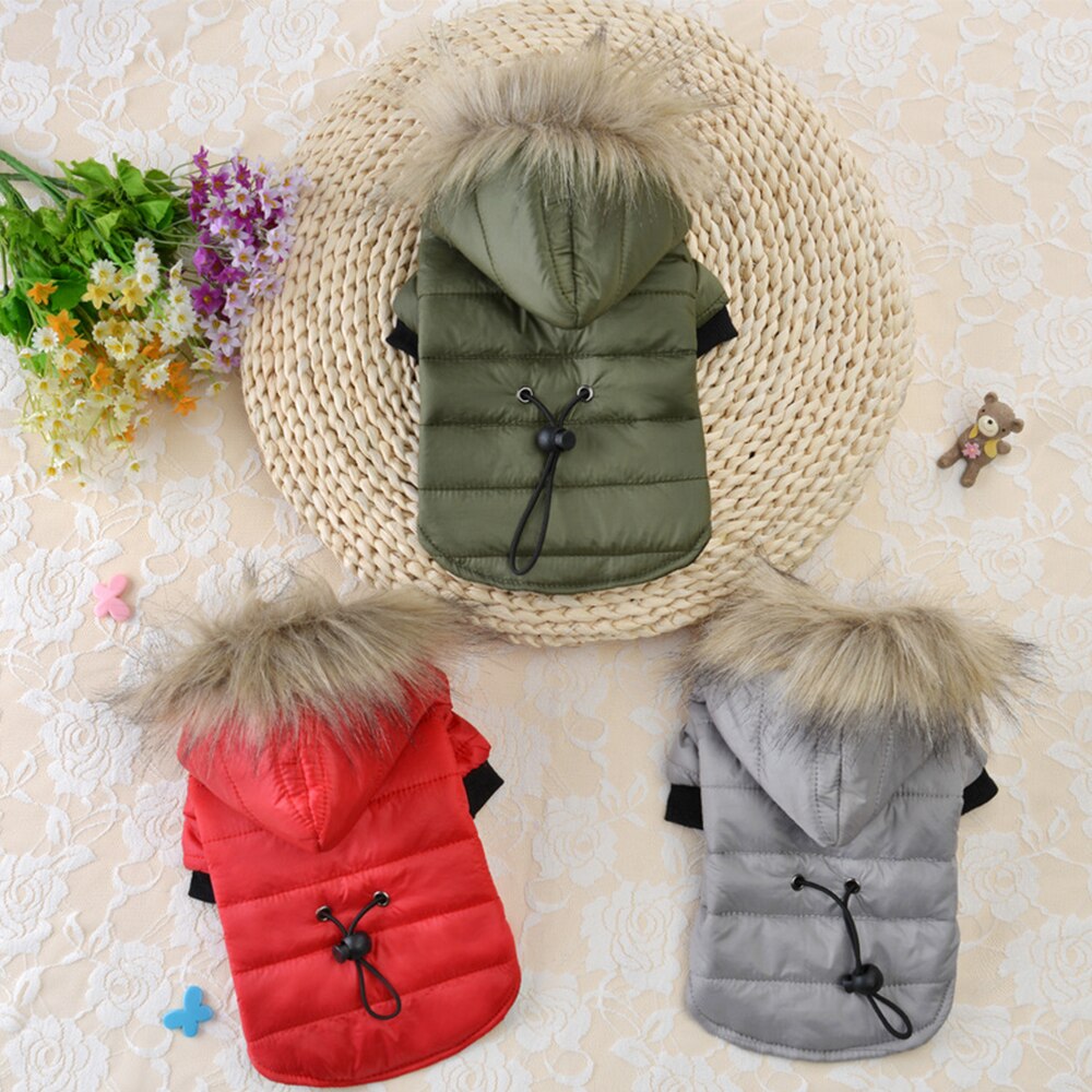 Clothes Winter Warm Pet Dog Jacket Coat Down Cotton-Padded jacket Costume Puppy Clothing Hoodie Coats Haustier Mantel