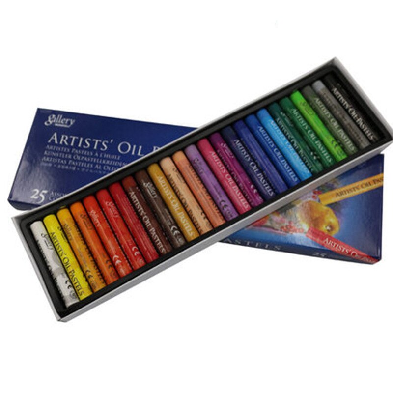50 farver rund form oliepastel til kunstnerstuderende maleri tegning pen skole papirvarer kunstforsyninger bløde farvebørn: 25 farver