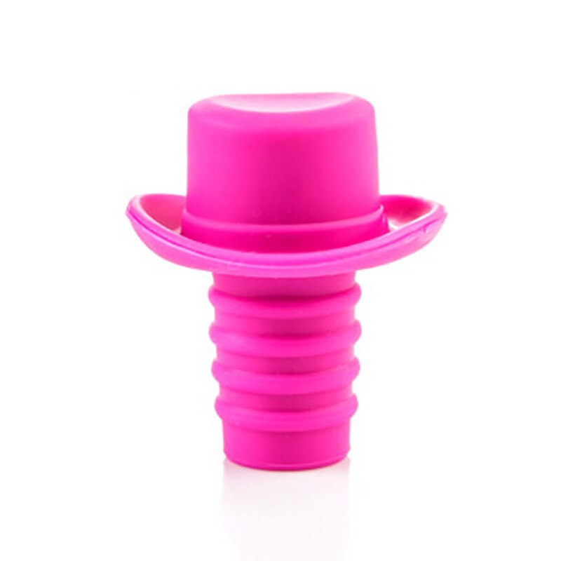 Bouchon de vin chapeau formel bière Soda bouchon de bouteille en liège couvercle drôle bouchon de bouteille Silicone cuisine barre fournitures barre outils: Rose Red