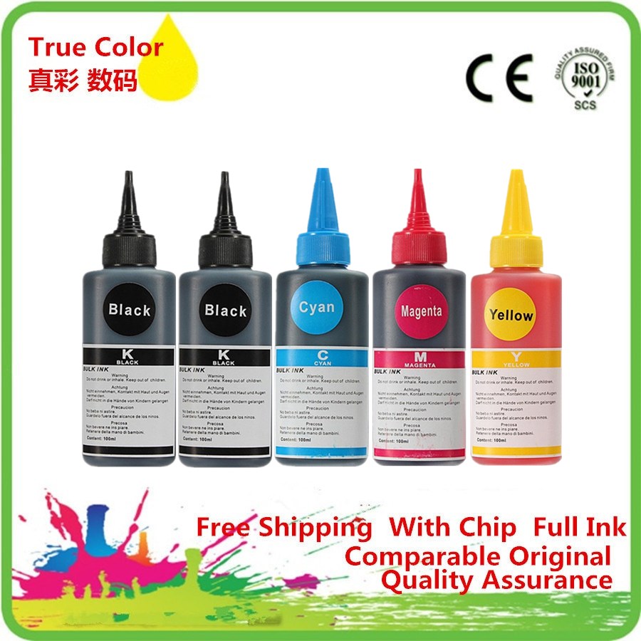 Universal Premium Dye Ink For EPSON Stylus Photo R200 R220 R300 R320 R340 RX500 RX600 RX620 RX640 printer: 1SET 1BK