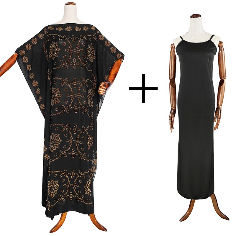 MD African Dresses For Women plus size boubou Ladies Clothing Robe Bazin Riche Femme Dashiki Ankara Long Dress A-14: with sling dress