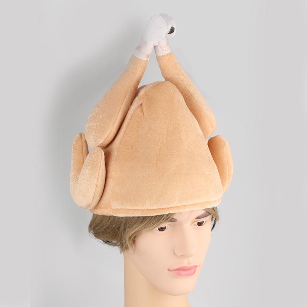 Roast Turkey Plush Hat Festival Costume Chicken Funny Hat Women Dinner Chef Thanksgiving Day Cosplay Unisex Easter Party Cap: Default Title