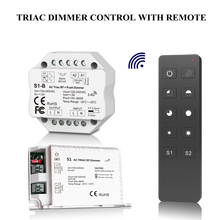 S1 S1-B R1 Triac Dimmer Controller Push-Dim AC100-240V 1 Channel Single Color 150-480W RF 10 keys Wireless Remote