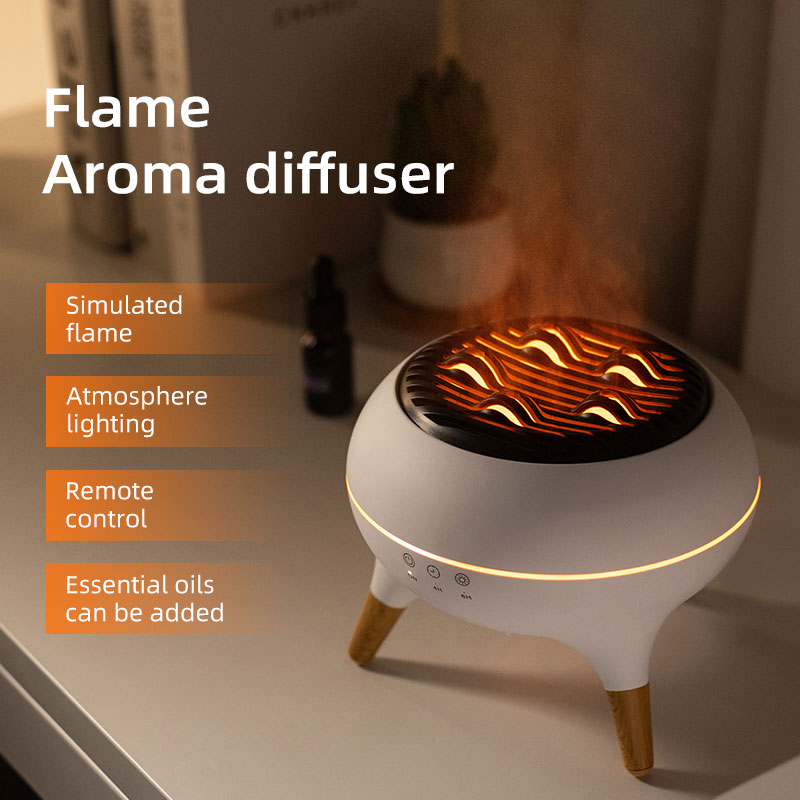 Dynamische Kwallen Luchtbevochtiger 250 ml Vlam Aromatherapie Essentiële Olie Diffuser Afstandsbediening Slaapkamer Luchtbevochtiger, 7 ColorLamp: WHITE / eu