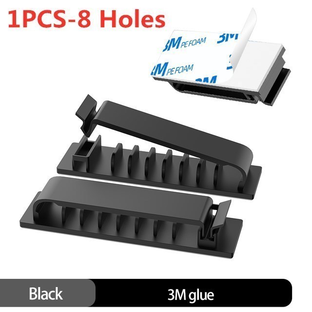 Organizador de cables autoadhesivo, brida para cables, abrazadera para cables, soporte, gestión de abrazaderas, gestión de datos GPS para coche, administrador enrollador de cables decorativo: Rosa
