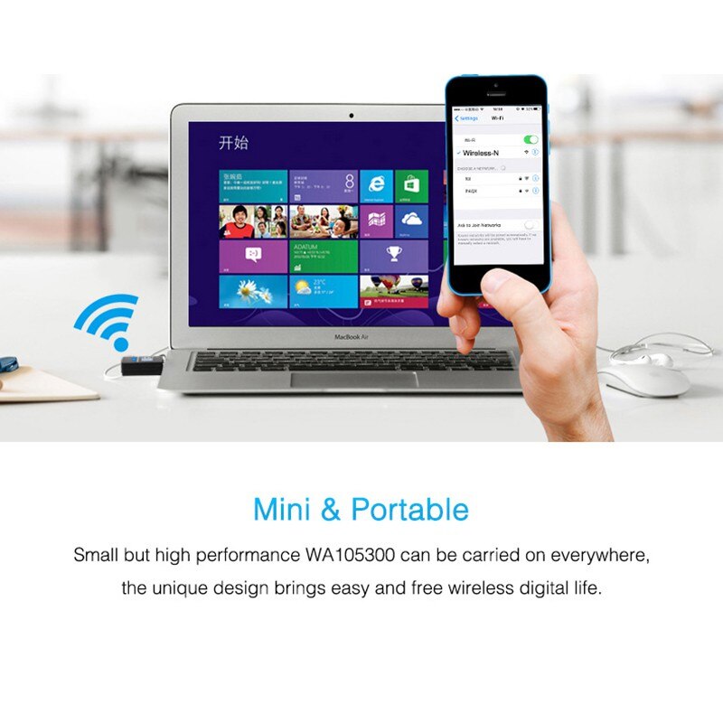 Portátil mini adaptador usb 2.4g sem fio wi-fi receptor extenal placa de rede 300 mbps para win 7/ 8/10 mac os linux