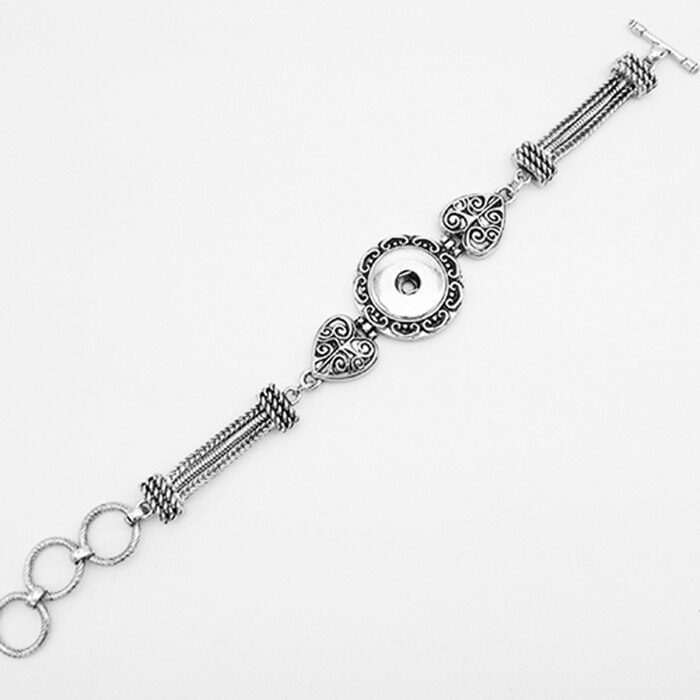 XH1823 Newest Retro Love Snap Button Bracelet Jewelry ( Fit 18mm 20mm )