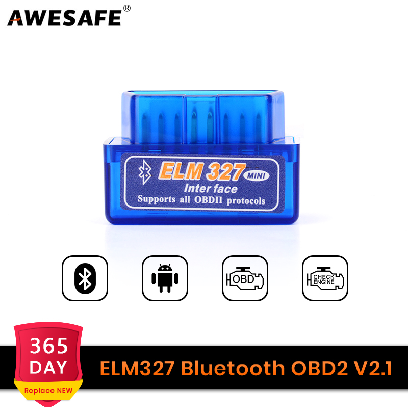 Auto Scanner Mini ELM327 Bluetooth Obd 2 OBD2 V2.1 Adapter Car Diagnostic Tool Scan Tool Voor Awesafe Dvd