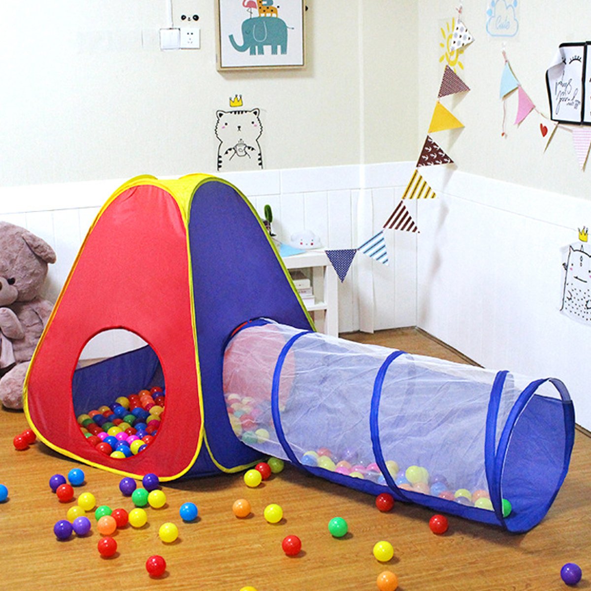 Baby Tunnel Caterpillar Crawling Animal Baby Tent Toys Indoor Outdoor Kids Play Tent for Children Rom Color
