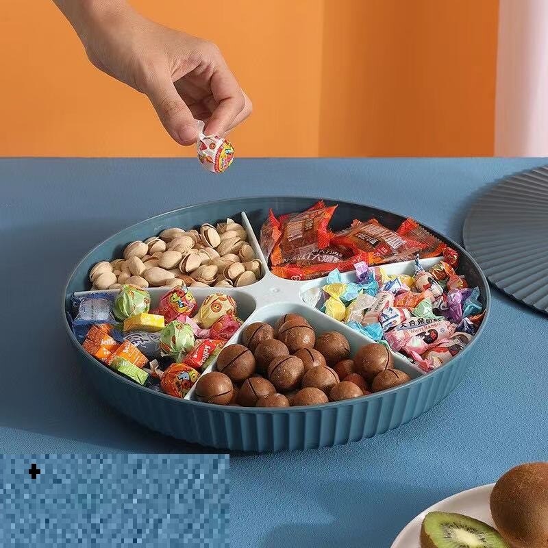 5-Compartment Food Storage Tray Dried Fruit Snack Plate Appetizer Serving Platter for Party Candy Pastry Nuts Dish fruit plate