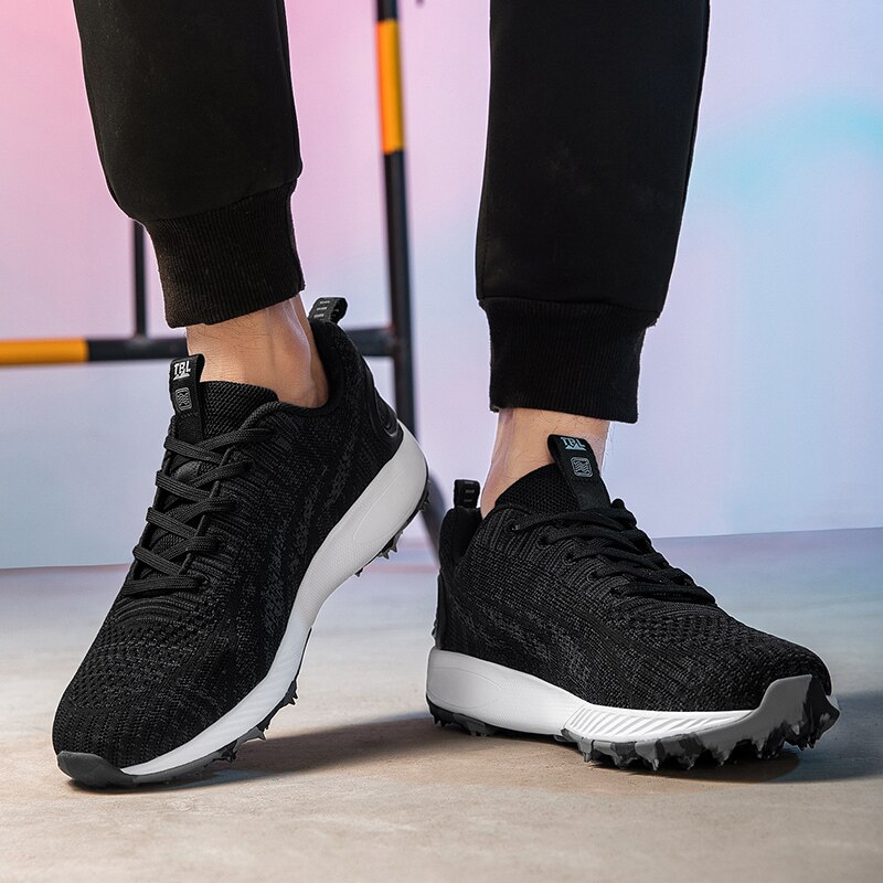 Men Golf Shoes for Spring Summer Breathable Mens Golf Training Sneakers Black Blue Outdoor Sport Sneakers for Golf