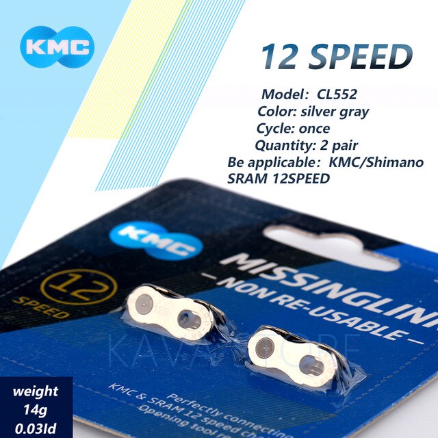 2 Pairs Kmc Fietsketting Ontbrekende Link 6/7/8/9/10/11/12 Speed Fietsen herbruikbare Ketting Magische Sluiting Zilver Goud: 12S CL559R Silver