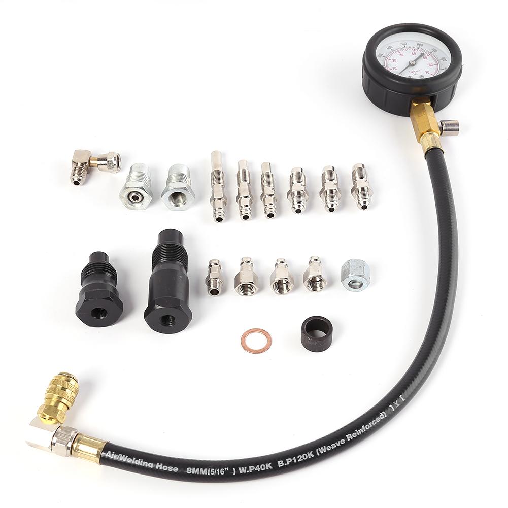 Diesel Engine Cylinder Compression Tester Kit 3 inch Pressure Gauge and Adapter Set Fast Connector for Efficient Connection