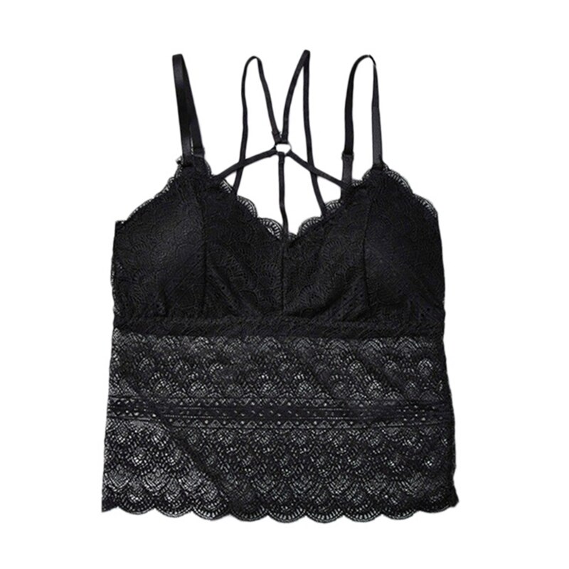 Kvinder blonde bh sæt sexet wire fri front bryst camis solide lingeri bh'er og udhulet kort sæt skønhed bagpå kryds lang søm vest
