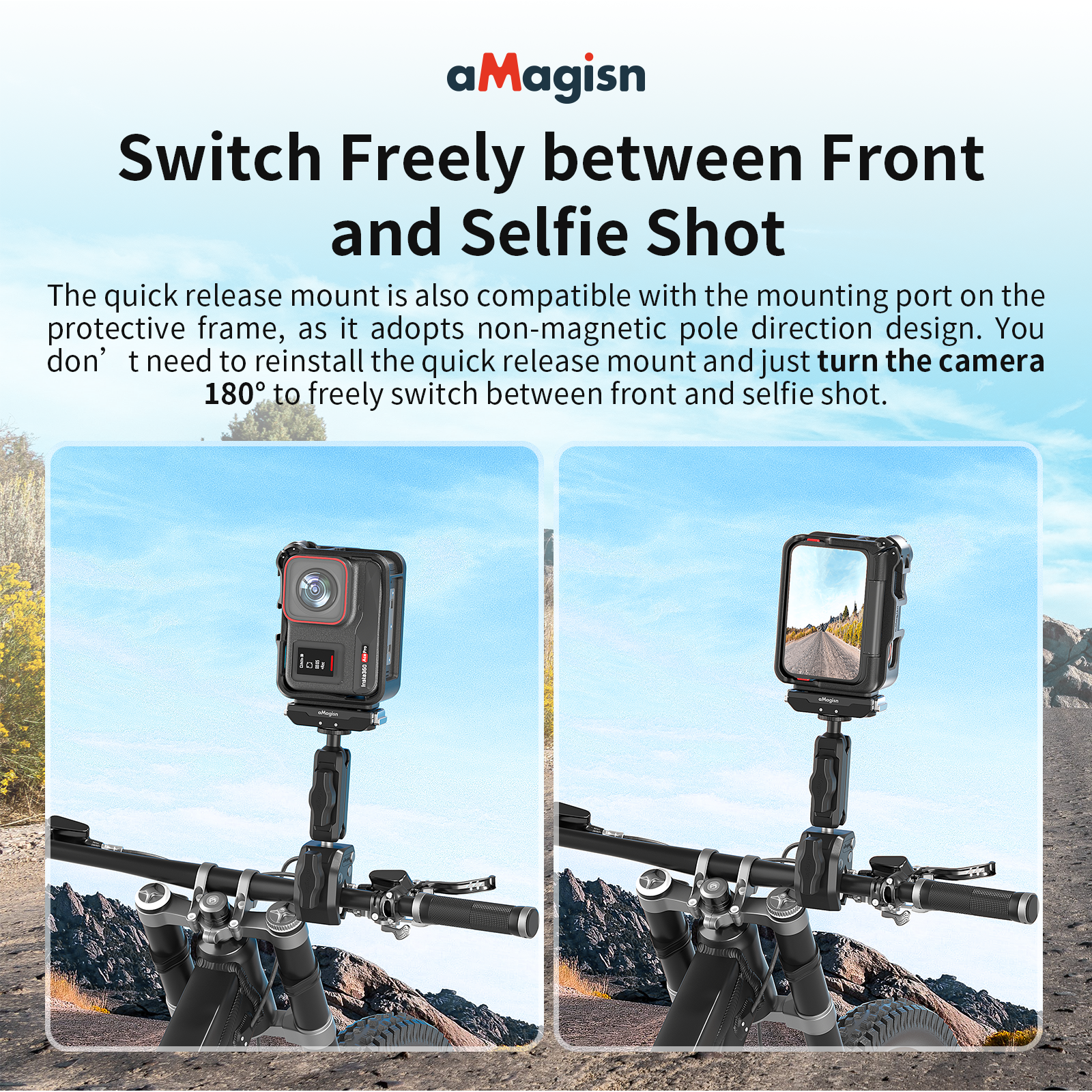 aMagisn Utility Frame Plastic Cage Protective Housing , Horizontal Vertical Mounting Jacket for Insta360 Ace Pro 2 Accessories