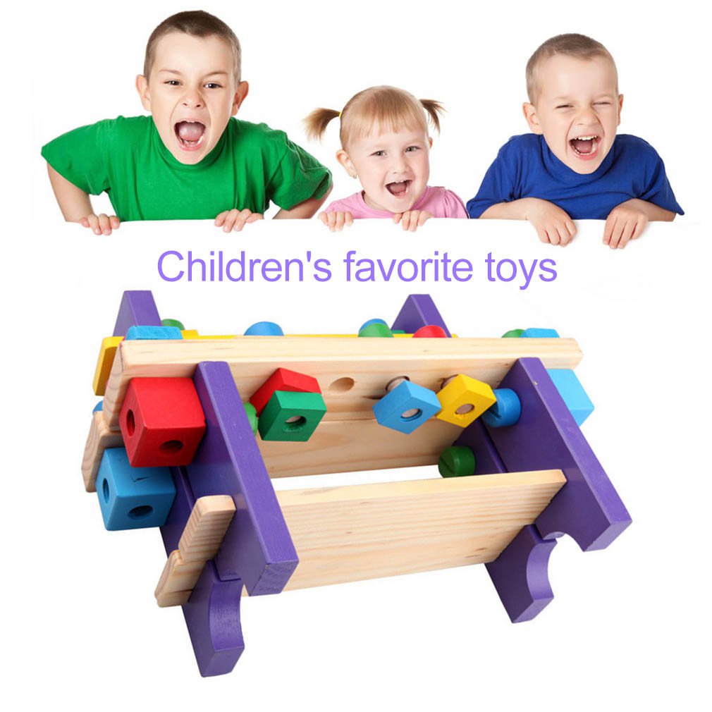 Tornillo extraíble para coche, tuerca de madera para niños, juguete con manos combinadas, herramienta educativa desmontable ensamblada