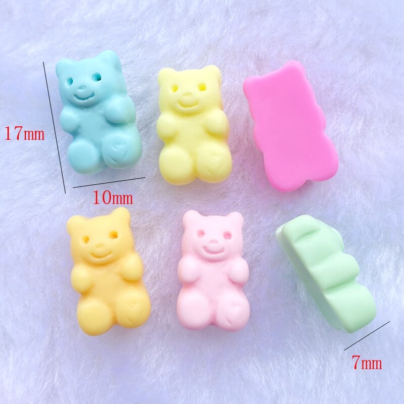 20 pçs/lote bonito urso misto flatback resina kawaii scrapbooking enfeites acessórios diy e49: Mixed D