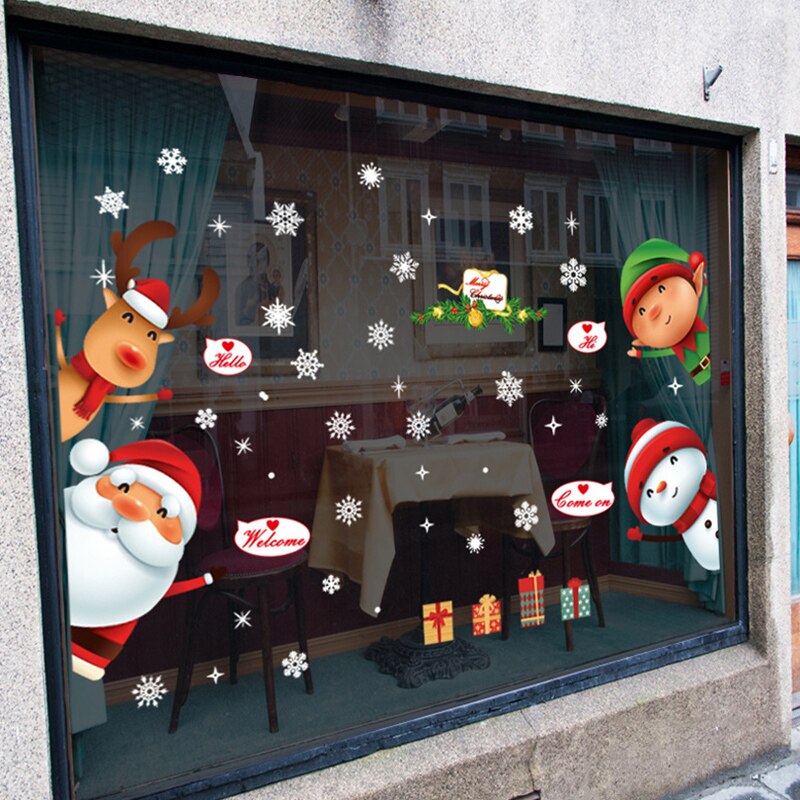 6 stuks kerstelementen statische stickers voor muur en glas thuis kerstdecoratie feest jaar benodigdheden mjj 88