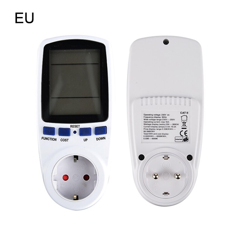 Power Meter Digital Wattmeter Energy EU/US/UK/AU/BR Watt Calculator Monitor Electricity Consumption Measuring Socket Analyzer: EU Plug