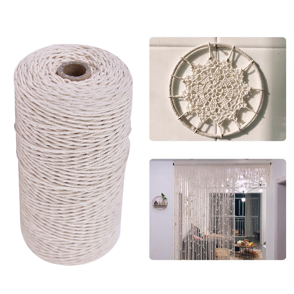 Macrame Cord 109Yards 100% Cotton Natural Cotton Cord Rope DIY Bracelet Thread Macrame Cord DIY Home Textile Craft Cotton Cord