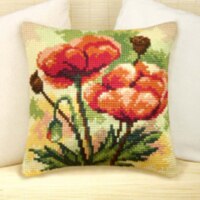1flowers 04 DIY Needlework Kit Acrylic Yarn Embroidery Pillow Tapestry Canvas Cushion Front Cross Stitch Pillowcase-: sky blue