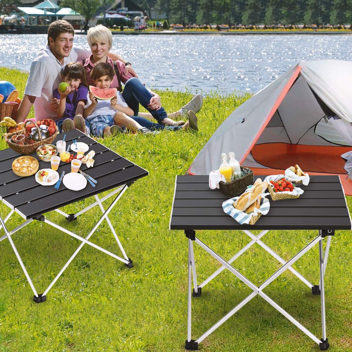 Camping Table Outdoor Portable Foldable Desk Furniture Ultralight Aluminium For Hiking Climbing Picnic Folding Tables