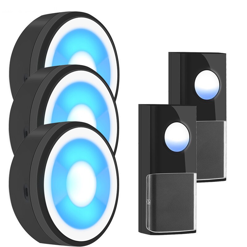 USB Wireless Doorbell Welcome bell Intelligent Home Door bell Alarm 58 Songs Smart Doorbell Wireless bell IP55 Waterproof Button: 2Button 3Receiver