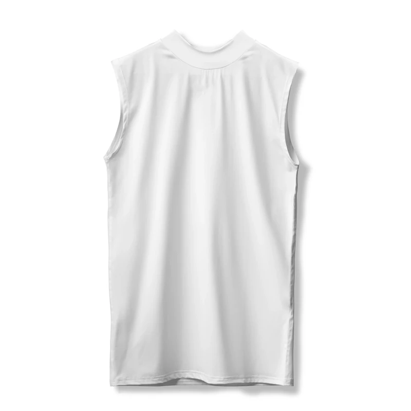 Ropa ajustada de compresión para gimnasio, camisetas sin mangas para entrenamiento y culturismo, chalecos deportivos para Fitness para hombre, camiseta fresca de secado rápido para verano: M / Blanco