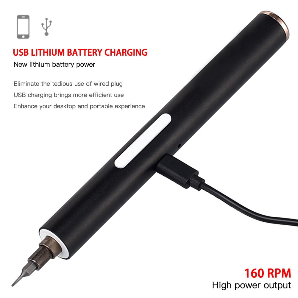 Mini Cordless Electric Screwdriver Rechargeable Screw Power Driver Tool Space Aluminum 0.16Nm For Smart Phone/Watch Repair Tools