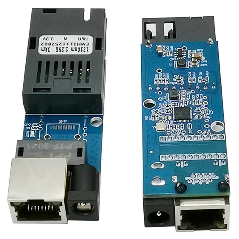 Supper Mini FTTH 1 Pair Gigabit Fiber Optical Media Converter 10/100/1000Mbps Single Mode Single Fiber SC Port 20KM PCBA: Default Title