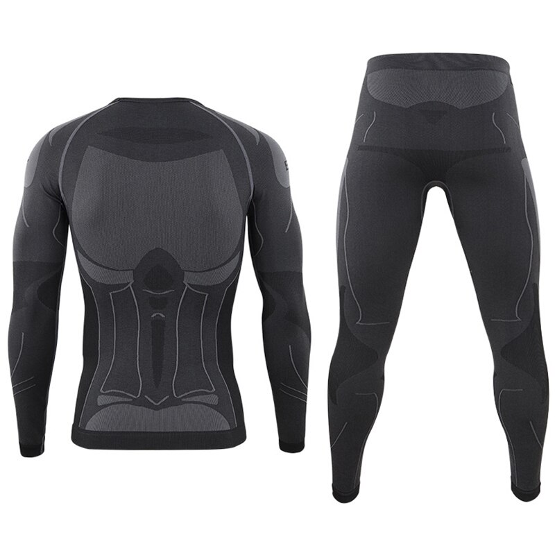 Winter Men's Sport Thermal Underwear Suit Fleece Warm Breathable Outdoor Underwear Set Men Elastic Quick Drying Long Johns AJ200