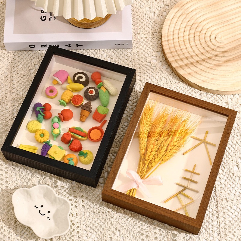 3D-Bilderrahmen aus Holz, Tiefe 3 cm, 5 cm, Trockenblumen-Probenhalter, handgefertigt, DIY-Handarbeit, Anzeige, Fotorahmen, Heimdekoration
