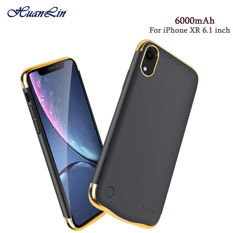Full 6000Mah Phone Power Bank Case Luxe Matte Backup Battery Charger Case Cover Voor Iphone Xr 6.1 Inch power Bank