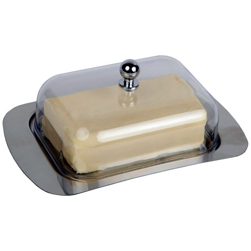 Boter Box Broodtrommel Rvs Butter Container Kaas Server Opslag Keeper Lade Met See-Through Butterdish Voor Boter
