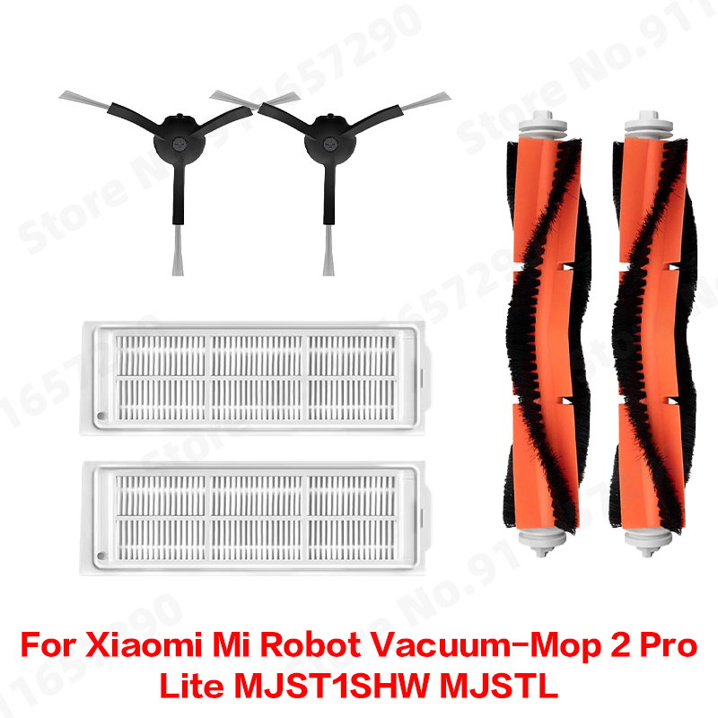 Para Xiaomi Mi Robot aspirador-mopa 2 Pro/Lite MJST1SHW MJSTL Cepillo principal lateral tanque de agua caja de polvo paño de mopa accesorios de filtro HEPA: Chocolate
